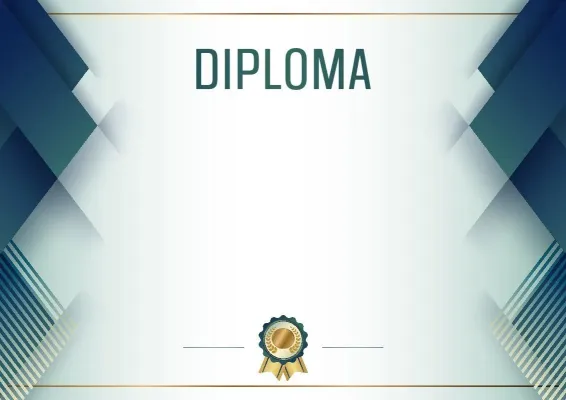 'Blue Steel' Ceremonial Diploma Template
