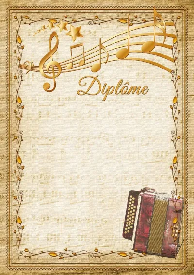 Modèle de diplôme musical «Accordéon»