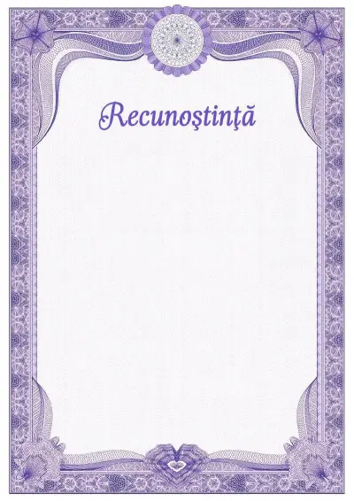 Șablon de diplomă de recunoștință solemnă №2