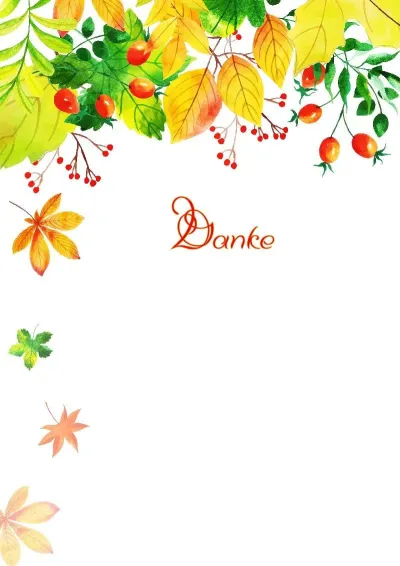 Künstlerische Dankschreiben-Vorlage «Herbsttango»