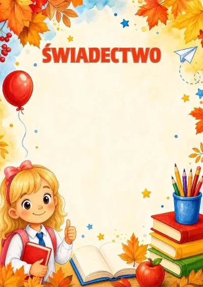 Szablon świadectwa „Naprzód po wiedzę!”