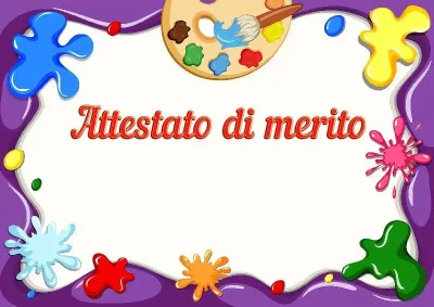 Modello di attestato per bambini «Colori dell'infanzia»