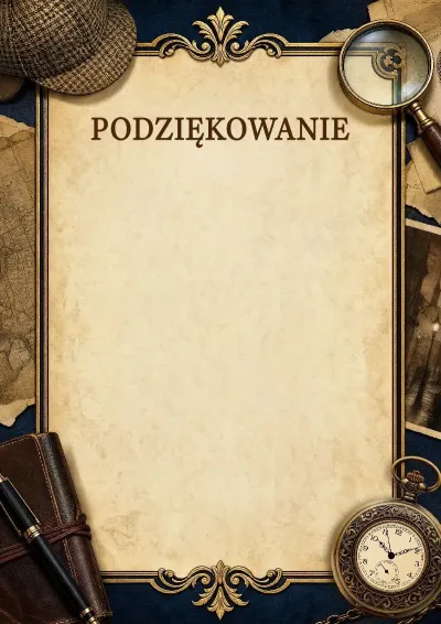 Szablon podziękowania „Tajemnice śledztwa”