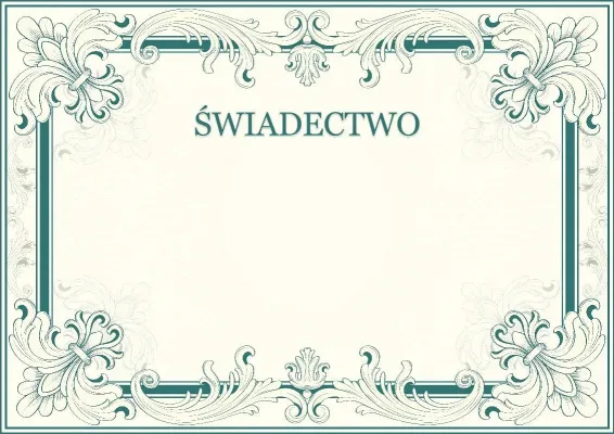 Szablon artystycznego świadectwa «Ornament sukcesu»