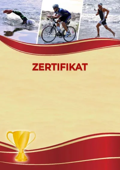 Sportzertifikat-Vorlage «Triathlon»
