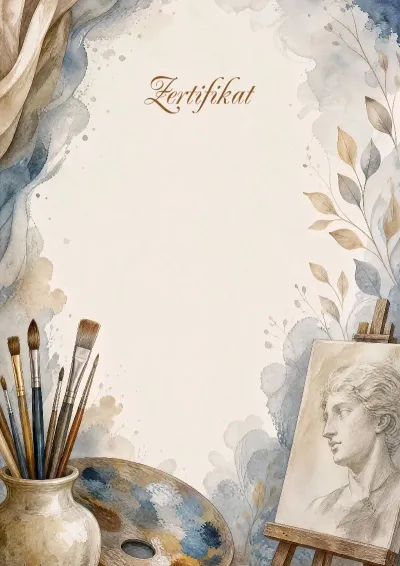 Zertifikat-Vorlage „Aquarell-Etüde“
