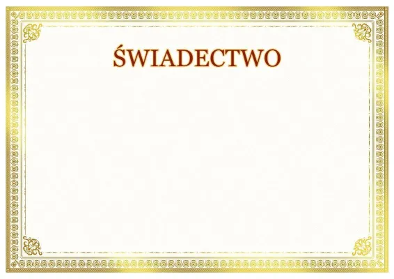 Szablon artystycznego świadectwa «Słoneczny Blask»