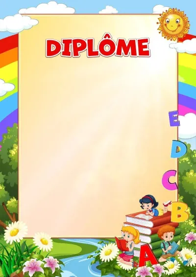 Modèle de diplôme scolaire «J'ai lu l'abécédaire»