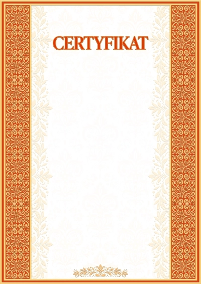Szablon artystycznego certyfikatu «Papirus»