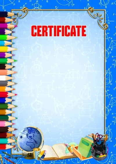 Certificate Template 'Schooldays'