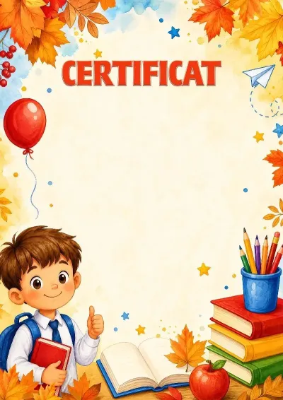 Șablon de certificat școlar „Calea spre cunoaștere”
