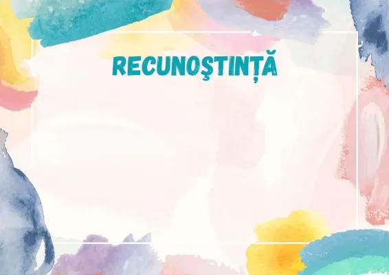 Șablon de recunoștință „Fantezie în acuarelă”