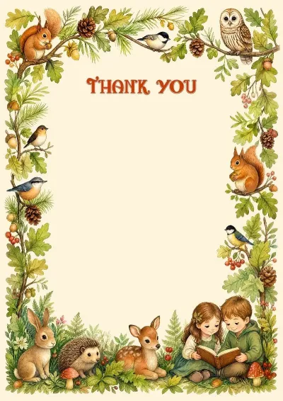 Children's letter of appreciation template «Forest Friends»
