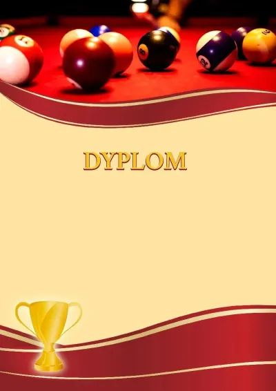 Szablon sportowego dyplomu «Bilard»