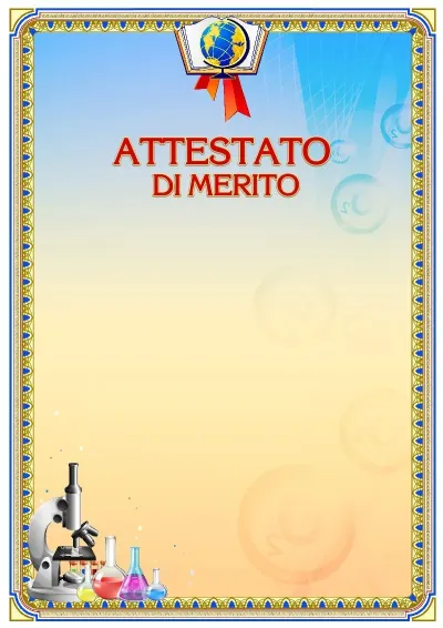 Modello di attestato scolastico «La forza della chimica»