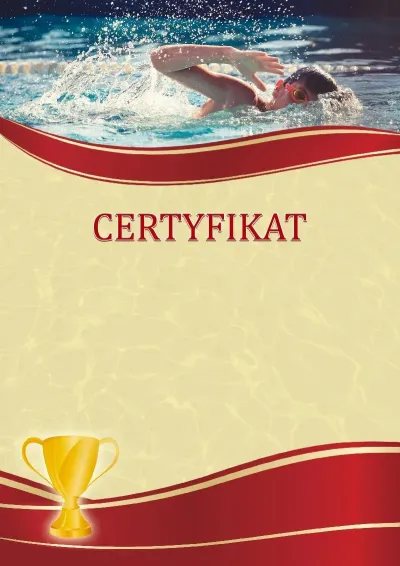 Szablon sportowego certyfikatu «Pływanie sportowe»