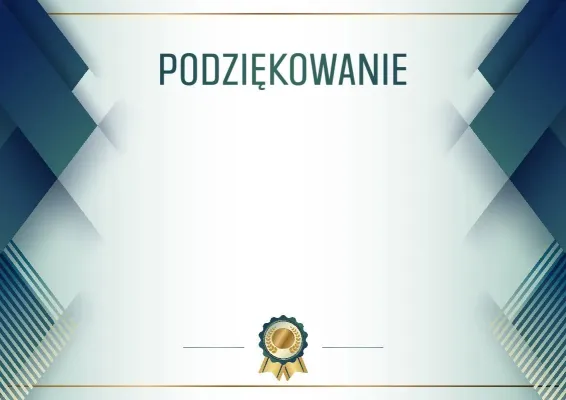 Szablon uroczystego podziękowania «Niebieska stal»