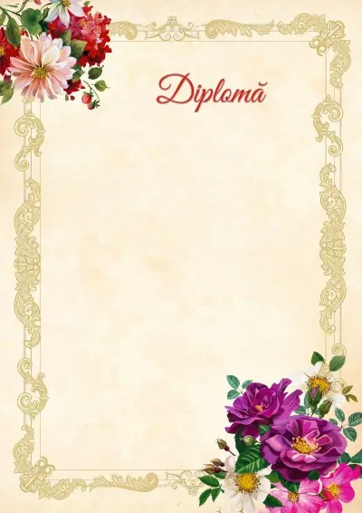 Șablon artistic de diplomă „Aromă de vară”