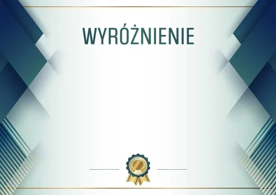Szablon uroczystego wyróżnienia «Niebieska stal»