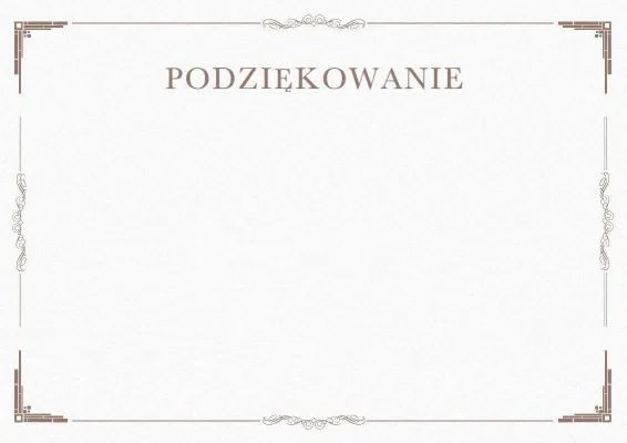 Szablon uroczystego podziękowania «Minimalizm»