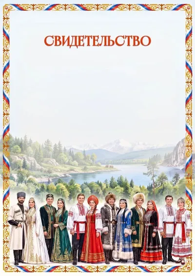 Шаблон художественного свидетельства «Народы России»