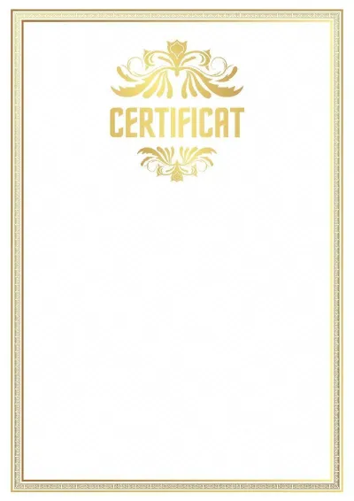 Modèle de certificat « Standard d'Or »