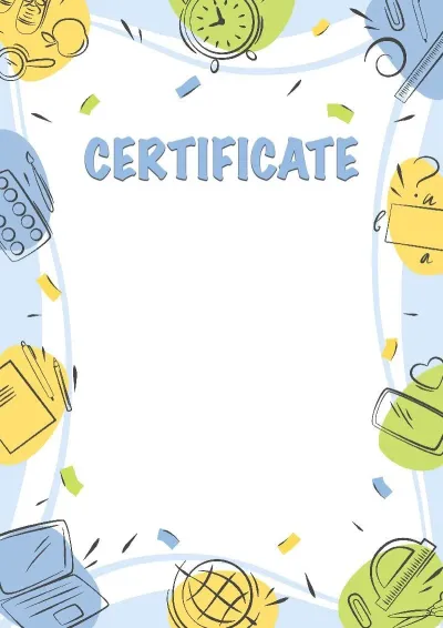 Certificate Template 'School Discoveries'