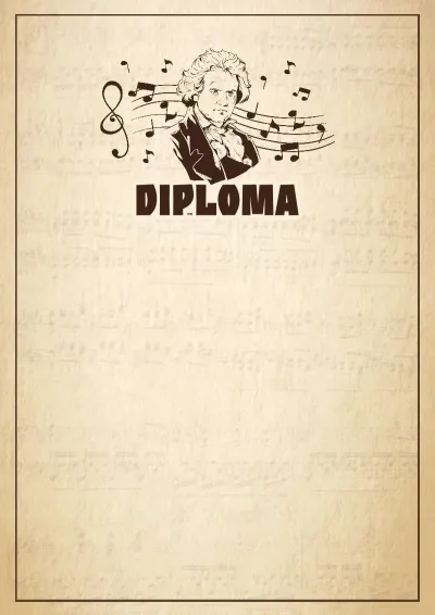 Шаблон музыкальной certificates «Бетховен»