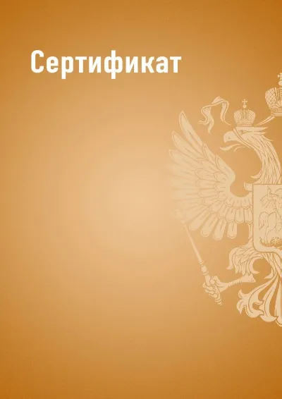 Шаблон сертификата «Государственный стандарт» (оранжевый)