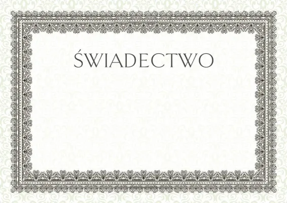 Szablon uroczystego świadectwa «Letnia etiuda»