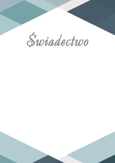 Szablon uroczystego świadectwa „Geometria stylu”