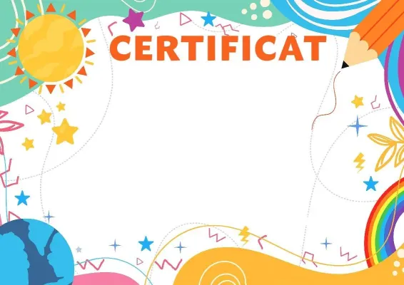 Modèle de certificat pour enfants « Été ensoleillé »