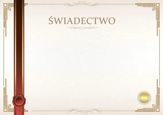 Szablon oficjalnego świadectwa „Uroczysty moment”