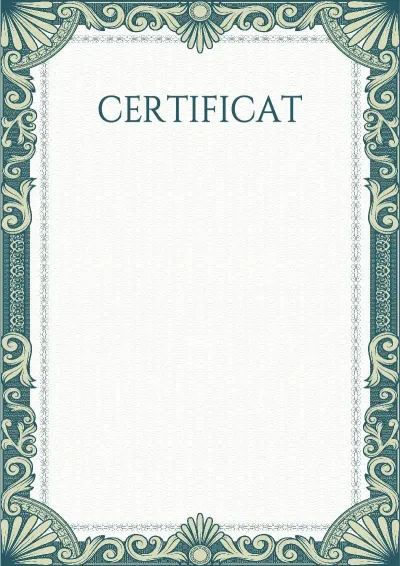 Șablon artistic de certificat „Mâneci verzi”