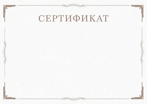 Салтанатты сертификаттың «Минимализм» үлгісі