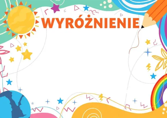 Szablon dziecięcego wyróżnienia «Słoneczne Lato»