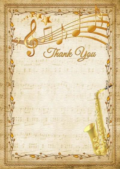 Music letter of appreciation template «Saxophone»