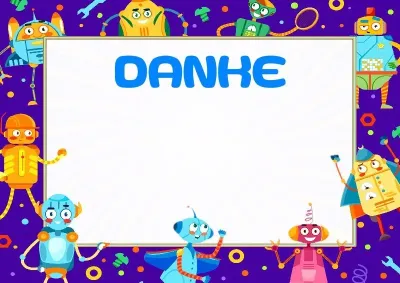 Kindervorlage für ein Dankschreiben «Lustige Roboter»