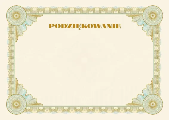 Szablon uroczystego podziękowania „Etalon”
