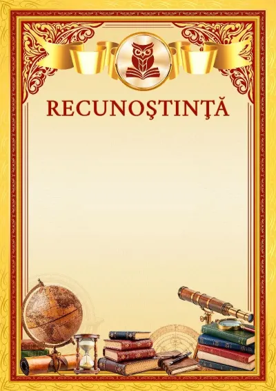 Șablon de recunoștință școlară „Culmile măiestriei”