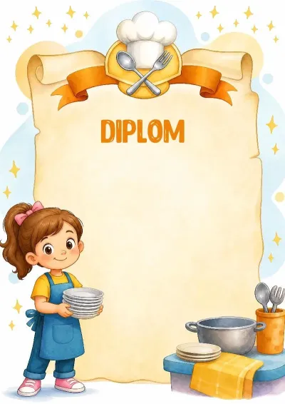 Diplom-Vorlage „Kleine Hausfrau und Helferin“