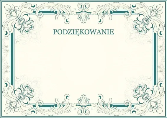 Szablon artystycznego podziękowania «Ornament sukcesu»