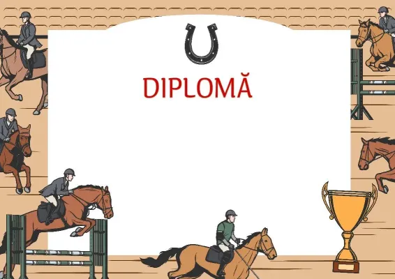 Șablon de diplomă „Sport ecvestru”