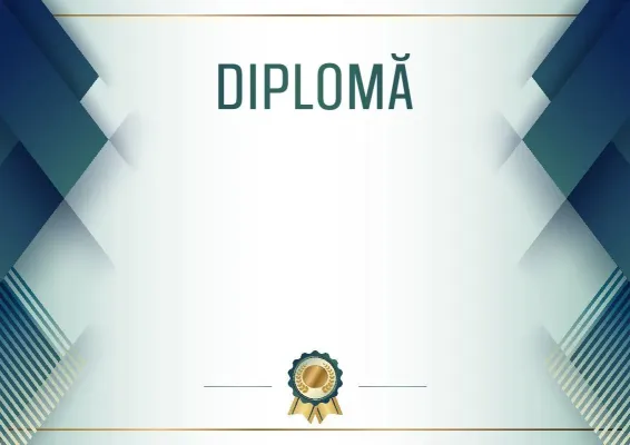 Șablon solemn pentru diplomă „Oțel albastru”