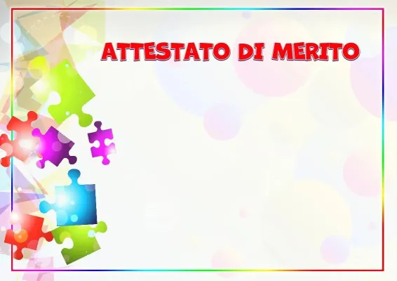 Modello di attestato per bambini «Caleidoscopio di colori»