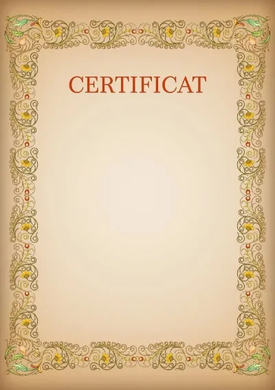 Șablon artistic pentru certificat „Modele”