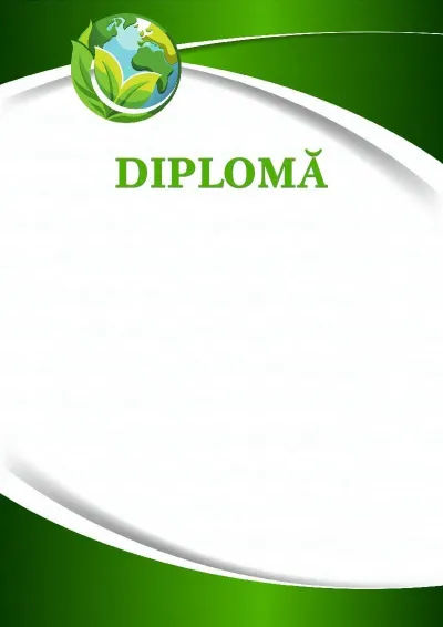 Șablon de diplomă „Planeta verde”