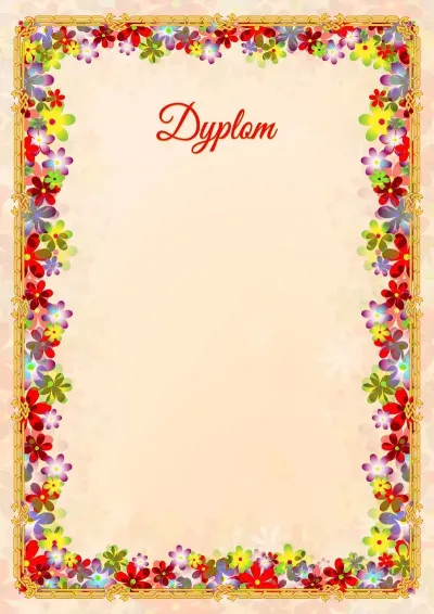 Szablon dyplomu «Wiosenne kwiaty»