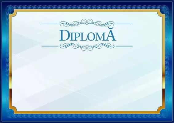 Șablon de diplomă solemnă «Albastru în auriu»