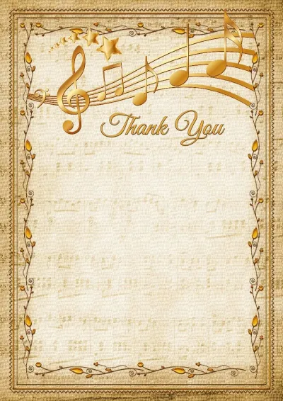 Music letter of appreciation template «Melody»